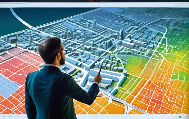 환경영향평가에서 데이터 시각화 활용 - Image Prompt 1: Interactive 3D Urban Environmental Impact Map**