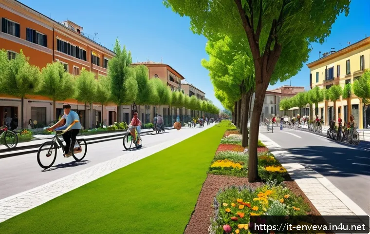 환경영향평가와 공공정책 영향 분석 - A vibrant urban park scene in an Italian city neighborhood featuring diverse groups of people enjoyi...